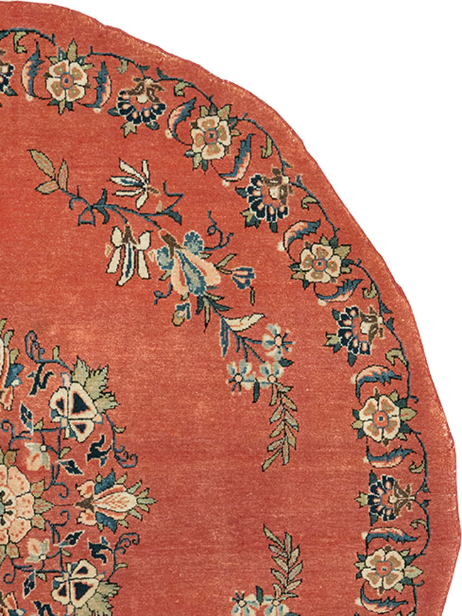 Antique Persian Kerman Round Rug, No.33206 - Galerie Shabab