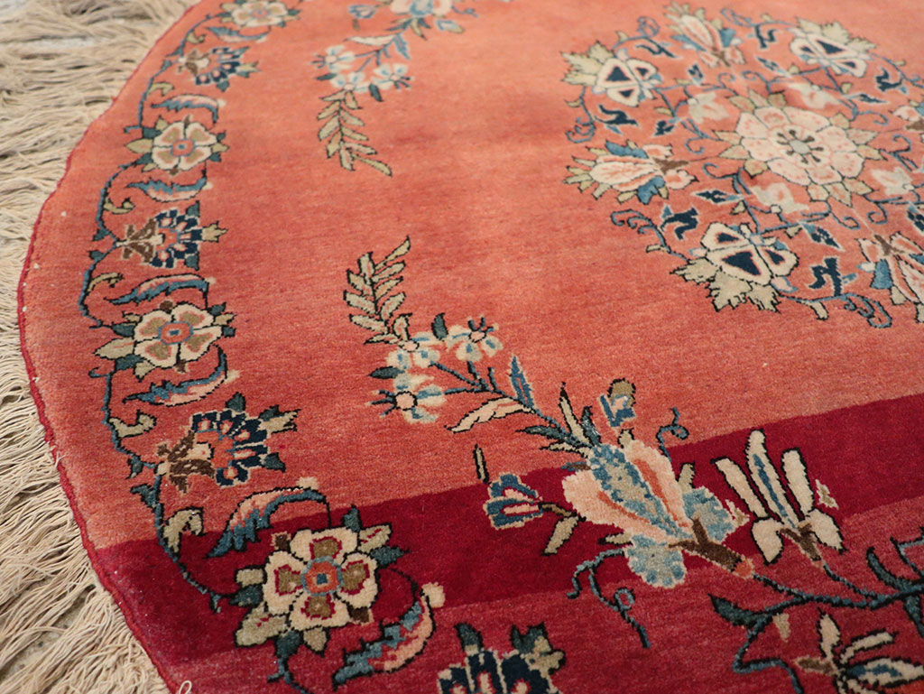 Antique Persian Kerman Round Rug, No.33206 - Galerie Shabab