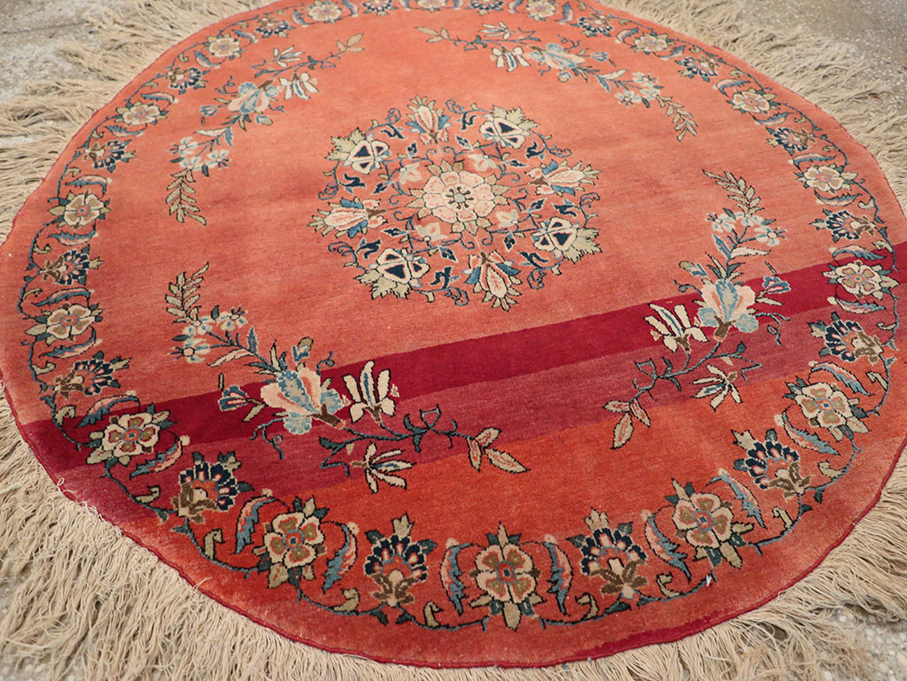 Antique Persian Kerman Round Rug, No.33206 - Galerie Shabab