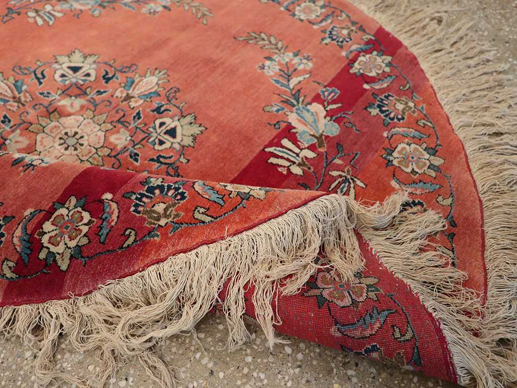 Antique Persian Kerman Round Rug, No.33206 - Galerie Shabab