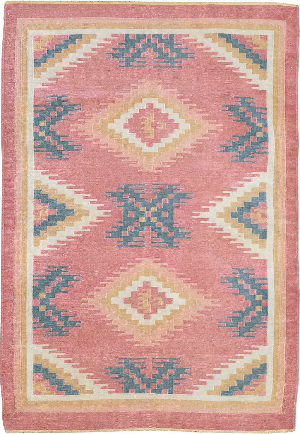 Vintage Indian Flatweave Dhurrie Accent Rug, No.33207 - Galerie Shabab
