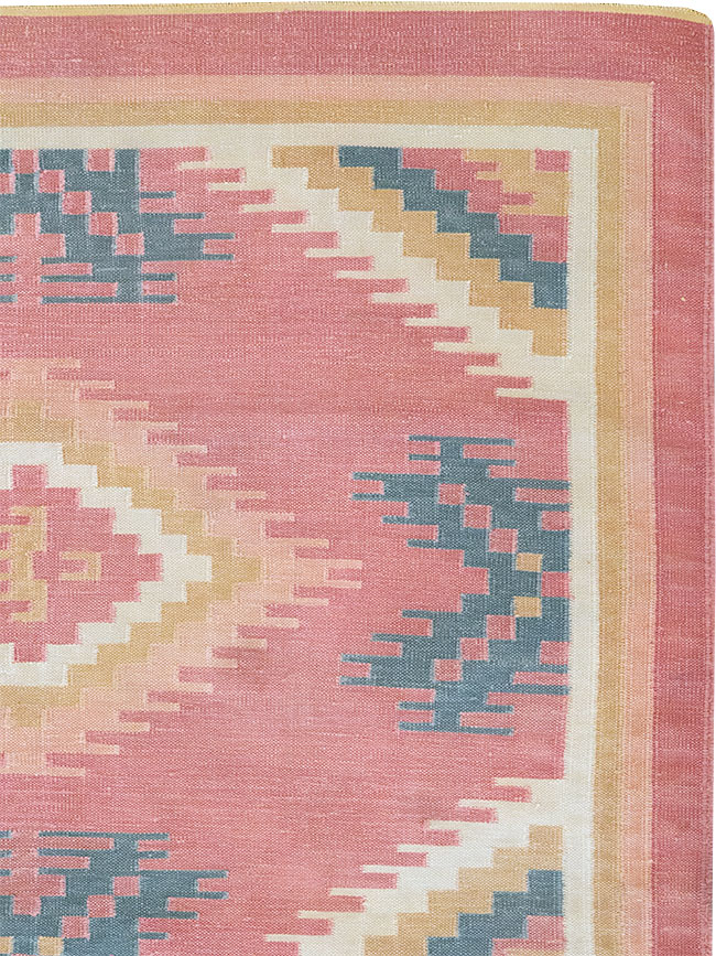Vintage Indian Flatweave Dhurrie Accent Rug, No.33207 - Galerie Shabab