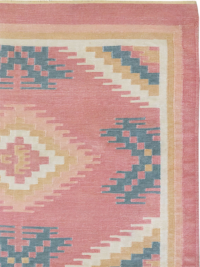 Vintage Indian Flatweave Dhurrie Accent Rug, No.33207 - Galerie Shabab
