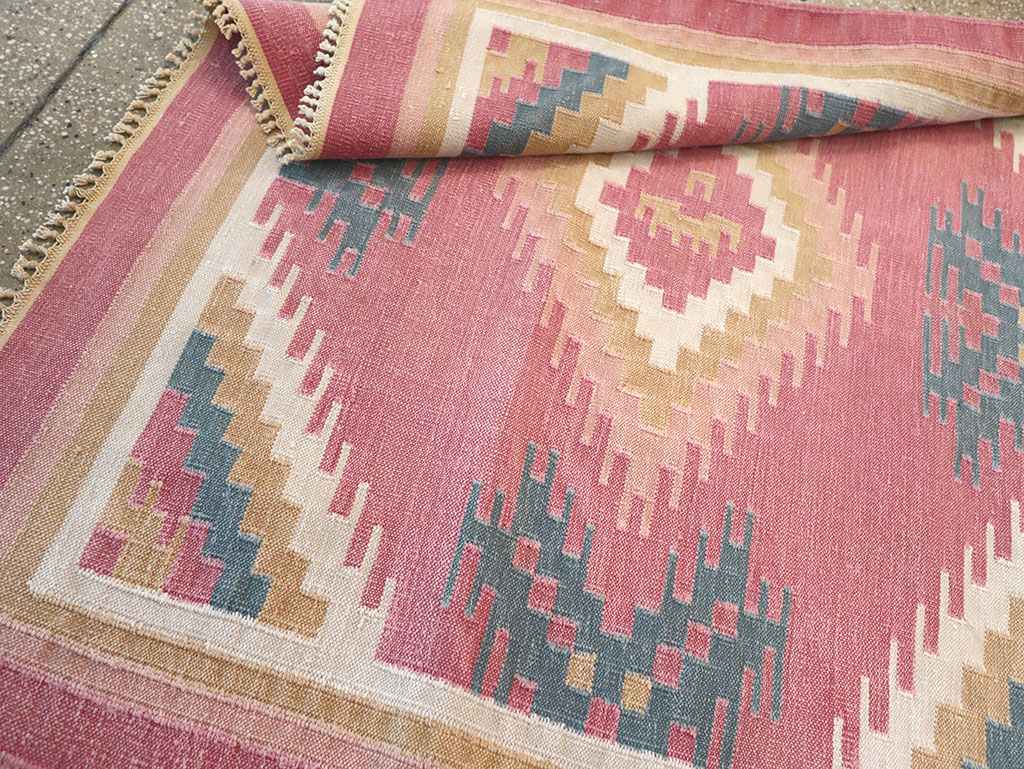 Vintage Indian Flatweave Dhurrie Accent Rug, No.33207 - Galerie Shabab