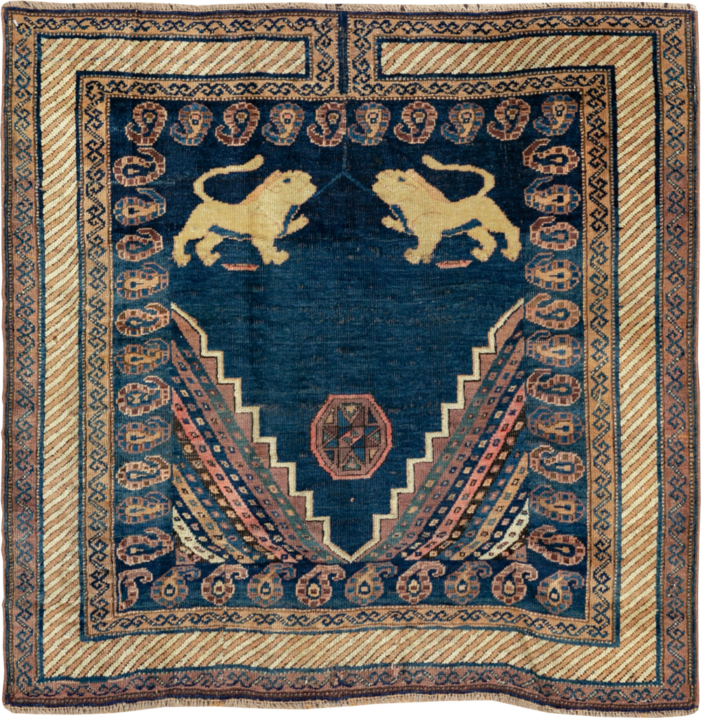 Antique Persian Pictorial Kurdish Saddle Cover, No.33210 - Galerie Shabab