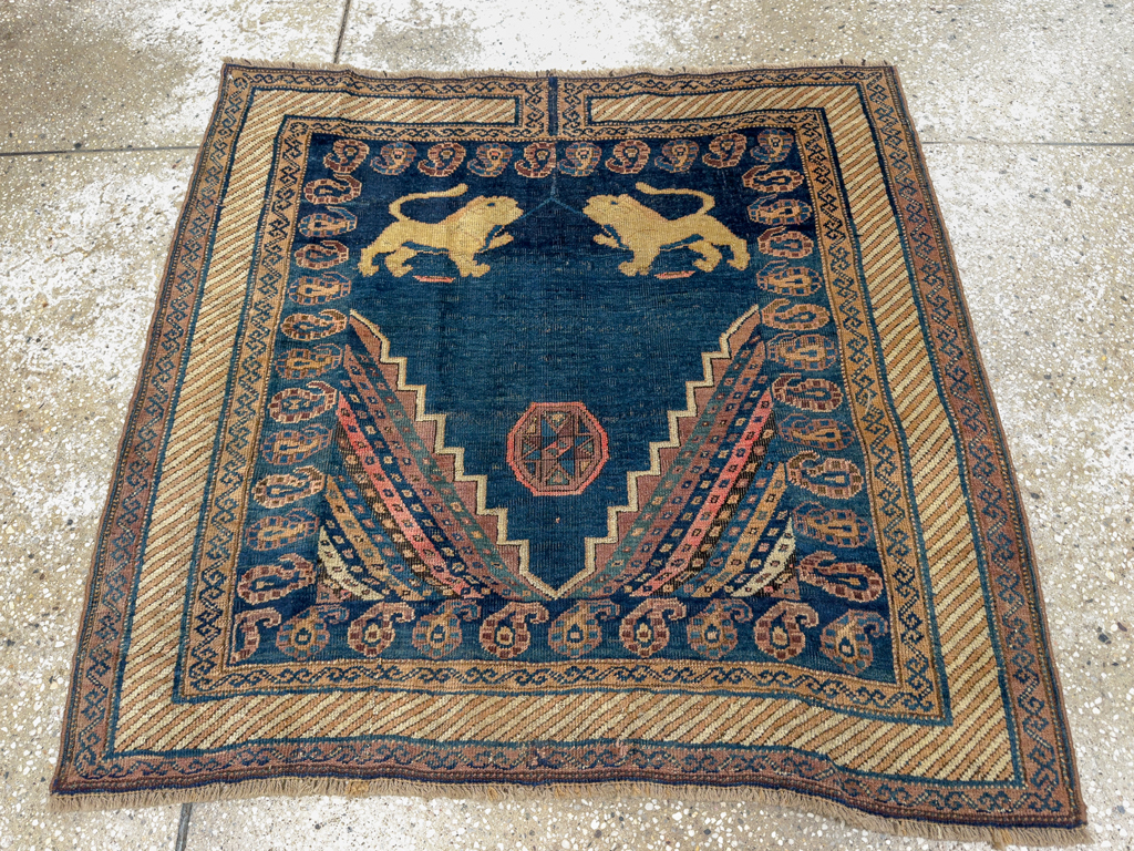 Antique Persian Pictorial Kurdish Saddle Cover, No.33210 - Galerie Shabab