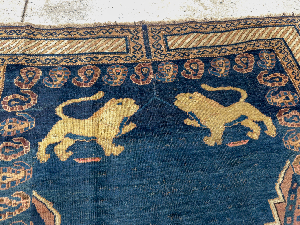 Antique Persian Pictorial Kurdish Saddle Cover, No.33210 - Galerie Shabab