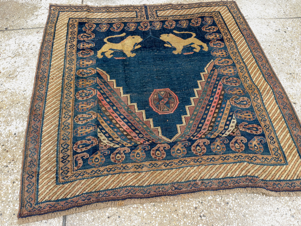 Antique Persian Pictorial Kurdish Saddle Cover, No.33210 - Galerie Shabab