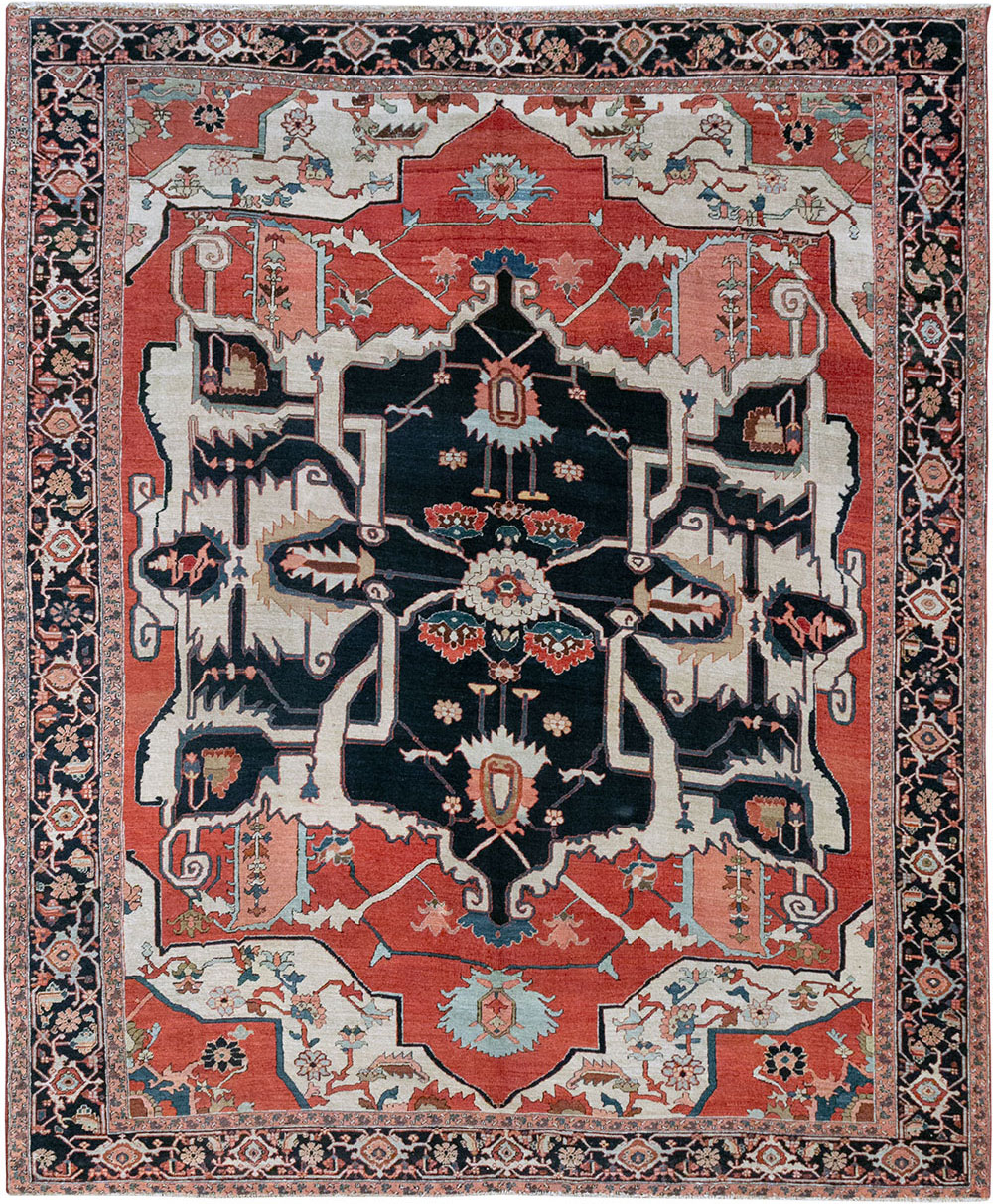 Antique Persian Serapi Room Size Carpet, No.33215 - Galerie Shabab