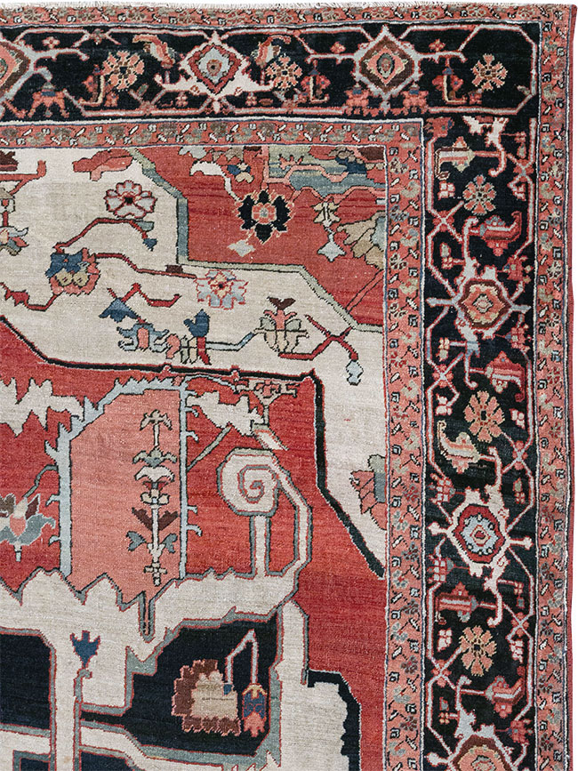 Antique Persian Serapi Room Size Carpet, No.33215 - Galerie Shabab