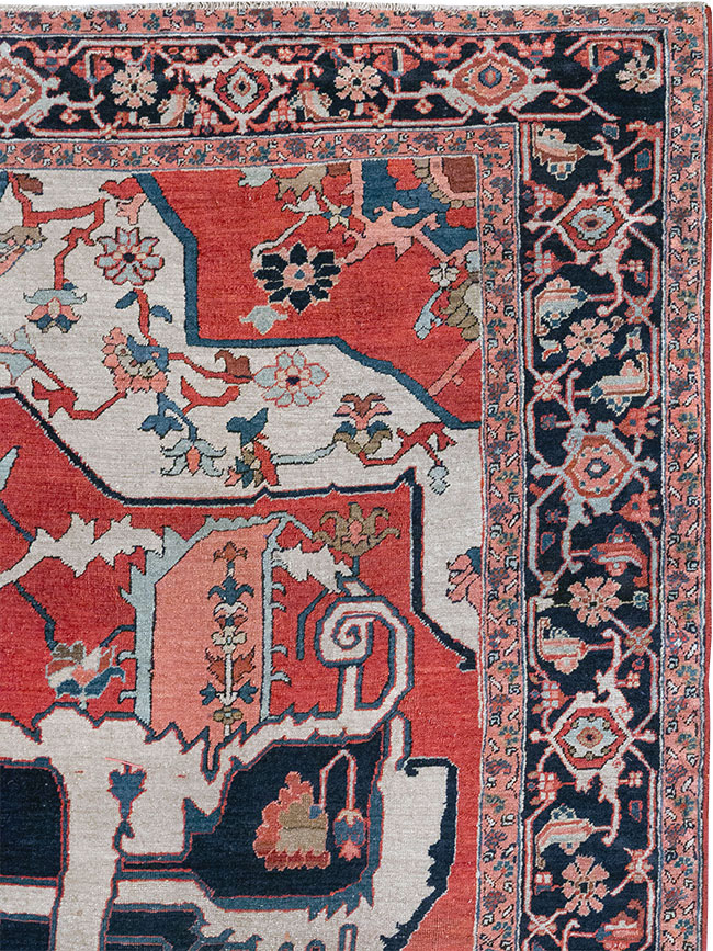 Antique Persian Serapi Room Size Carpet, No.33215 - Galerie Shabab