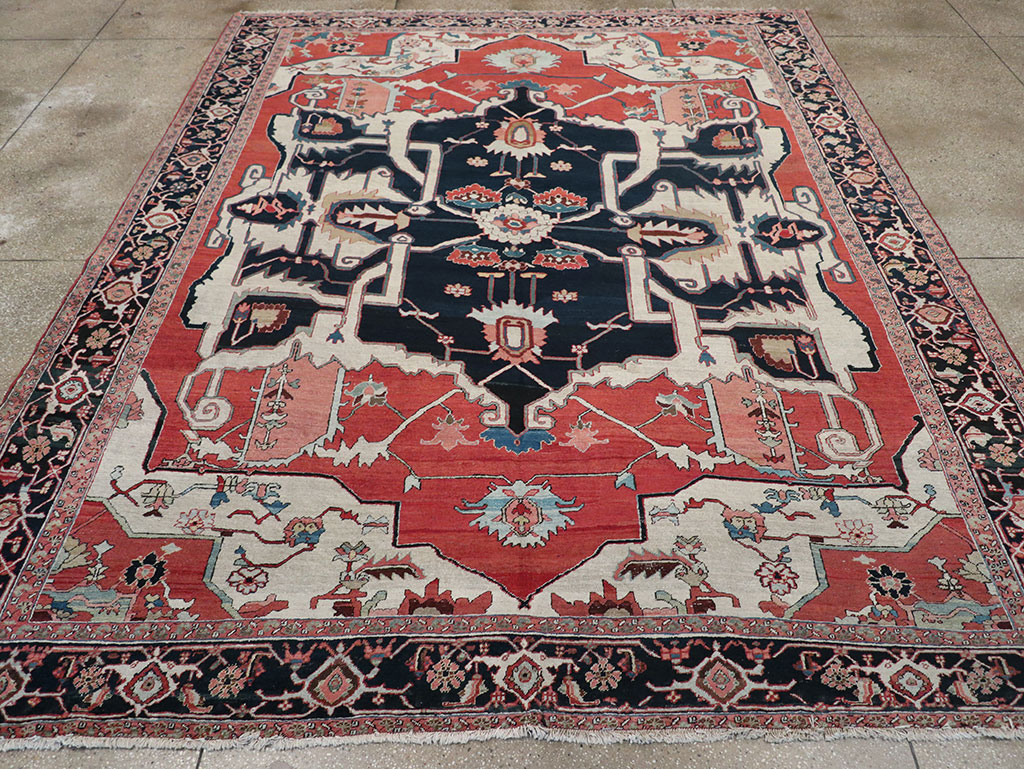 Antique Persian Serapi Room Size Carpet, No.33215 - Galerie Shabab