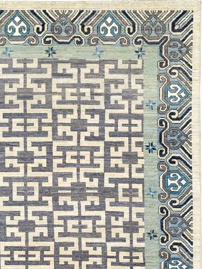 Modern East Turkestan Khotan Room Size Carpet, No.33216 - Galerie Shabab