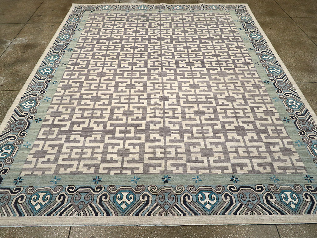 Modern East Turkestan Khotan Room Size Carpet, No.33216 - Galerie Shabab