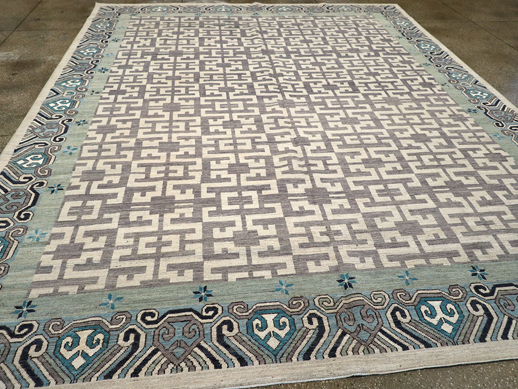 Modern East Turkestan Khotan Room Size Carpet, No.33216 - Galerie Shabab