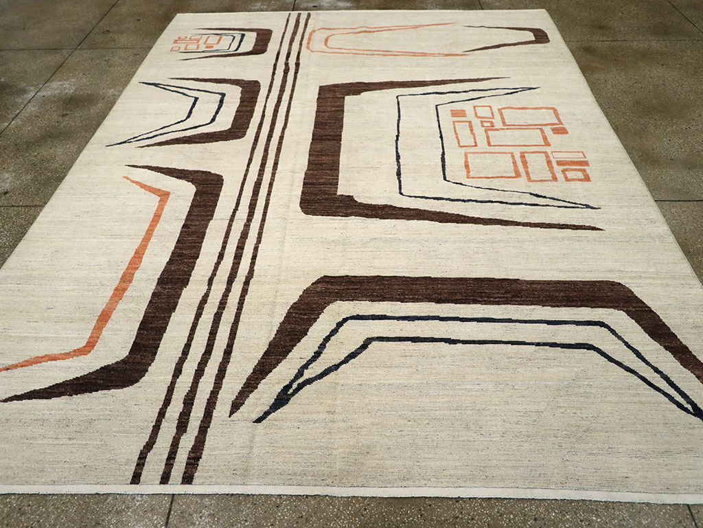 Modern East Turkestan Art Deco Room Size Carpet, No.33218 - Galerie Shabab