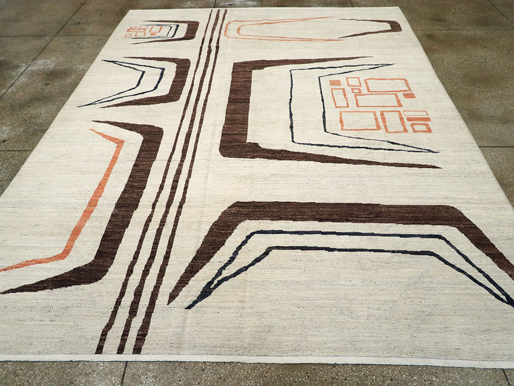 Modern Turkish Art Deco Room Size Carpet, No.33218 - Galerie Shabab