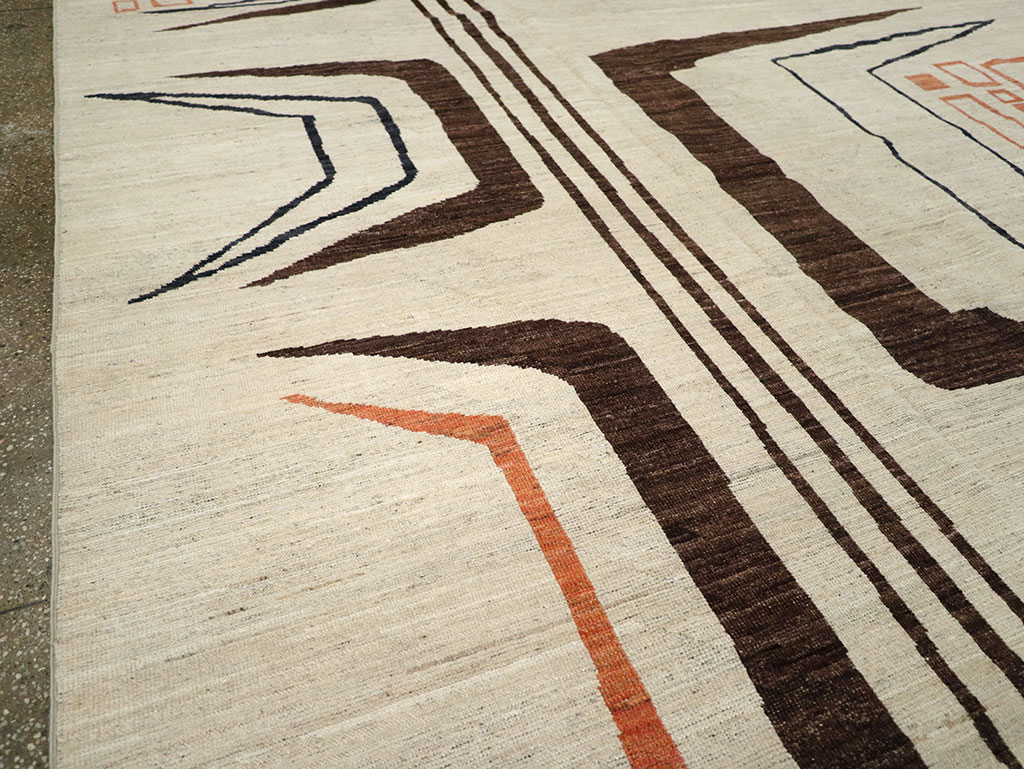 Modern East Turkestan Art Deco Room Size Carpet, No.33218 - Galerie Shabab