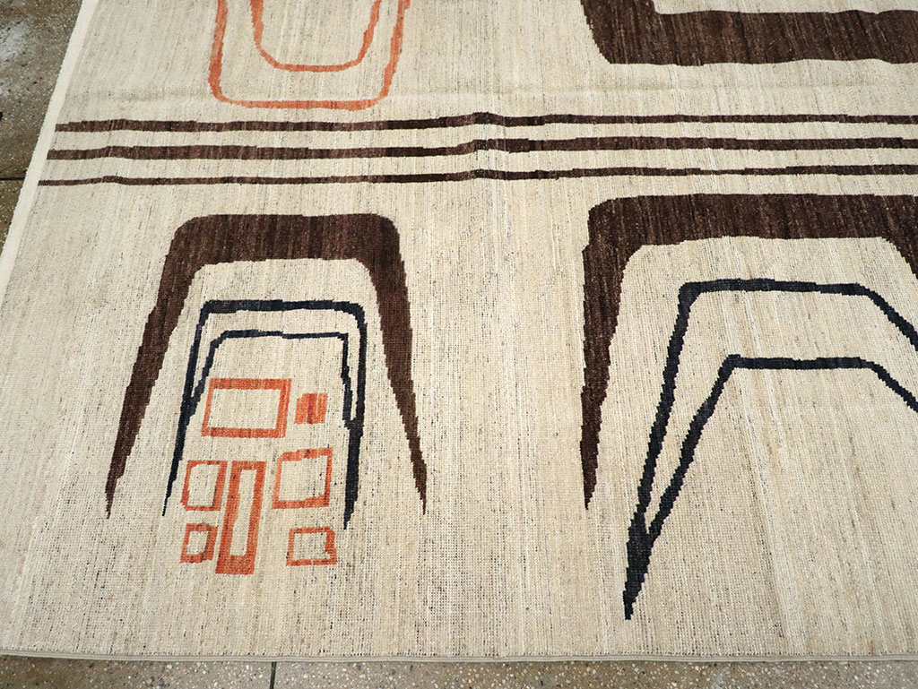 Modern Turkish Art Deco Room Size Carpet, No.33218 - Galerie Shabab