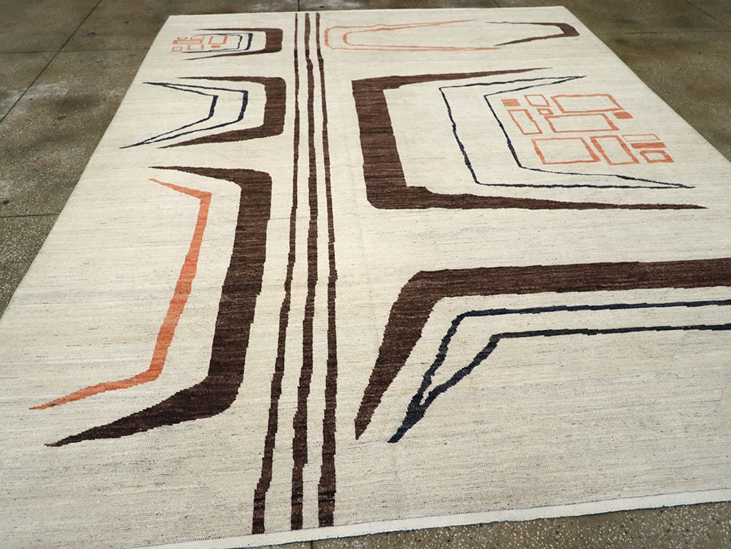 Modern Turkish Art Deco Room Size Carpet, No.33218 - Galerie Shabab