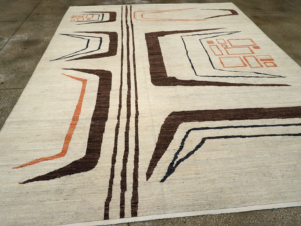 Modern Turkish Art Deco Room Size Carpet, No.33218 - Galerie Shabab