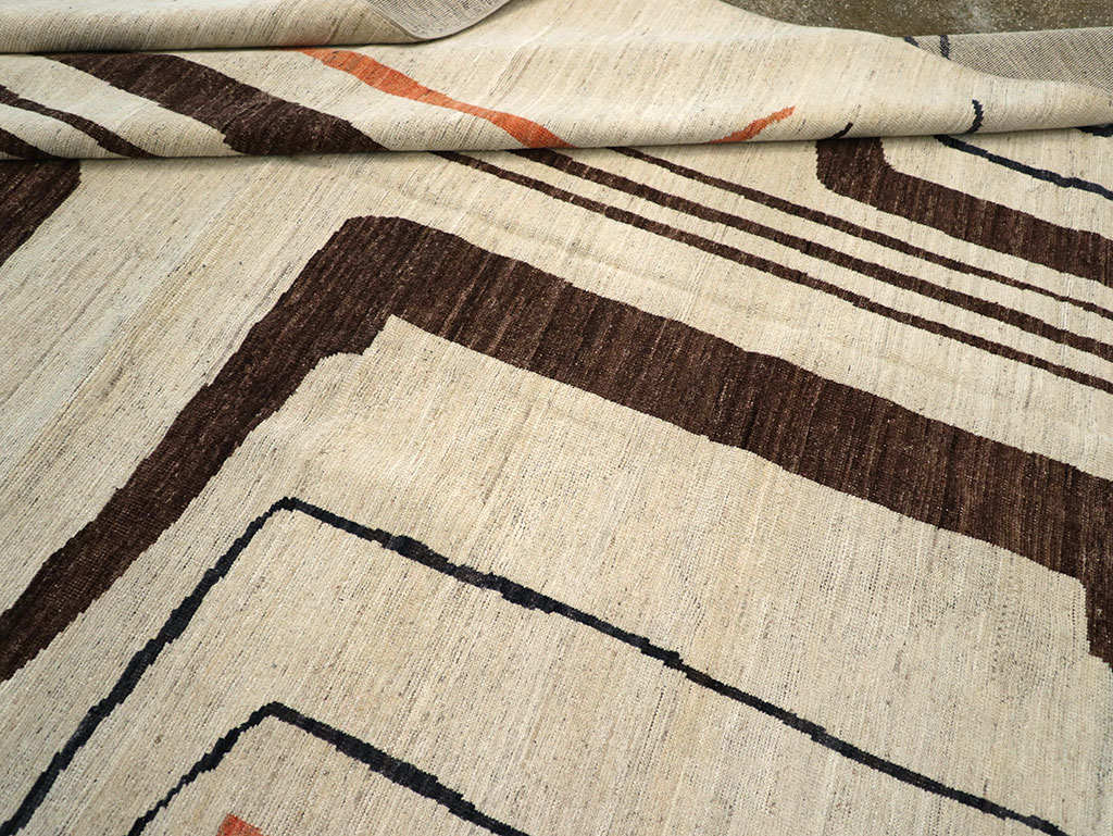 Modern East Turkestan Art Deco Room Size Carpet, No.33218 - Galerie Shabab