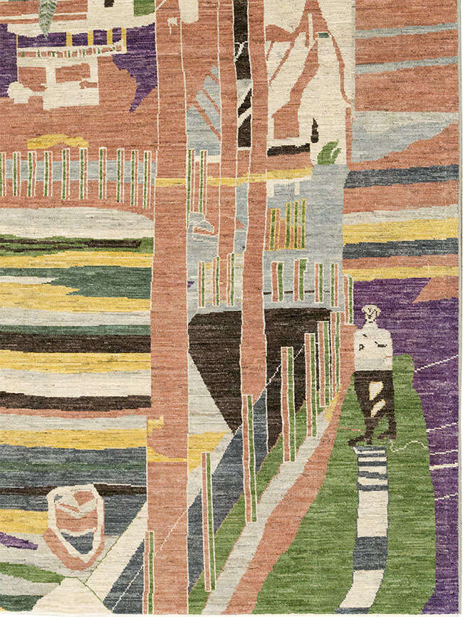 Modern East Turkestan Khotan Room Size Carpet, No.33219 - Galerie Shabab