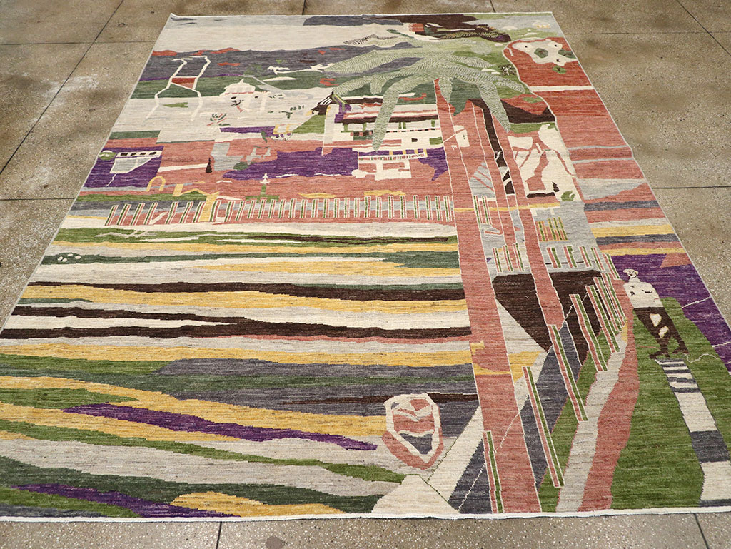 Modern East Turkestan Khotan Room Size Carpet, No.33219 - Galerie Shabab