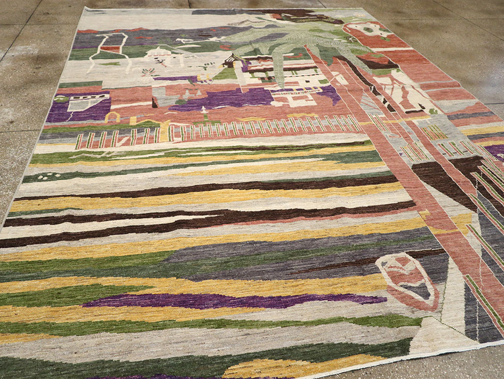 Modern East Turkestan Khotan Room Size Carpet, No.33219 - Galerie Shabab