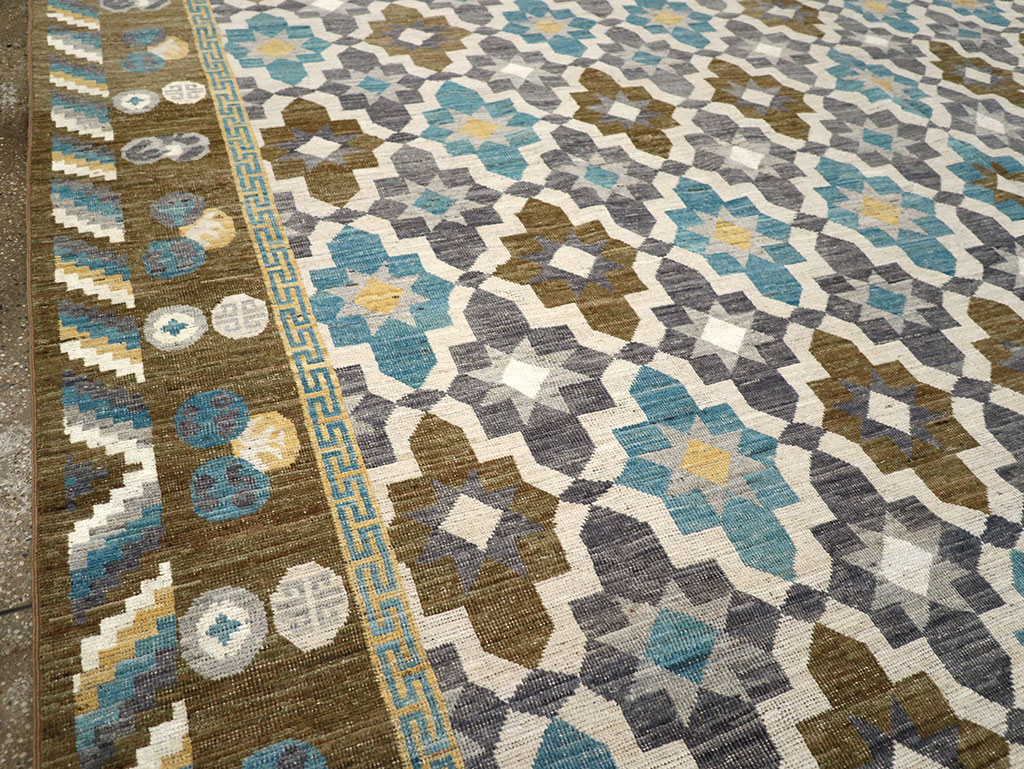 Modern East Turkestan Khotan Large Square Room Size Carpet, No.33221 - Galerie Shabab