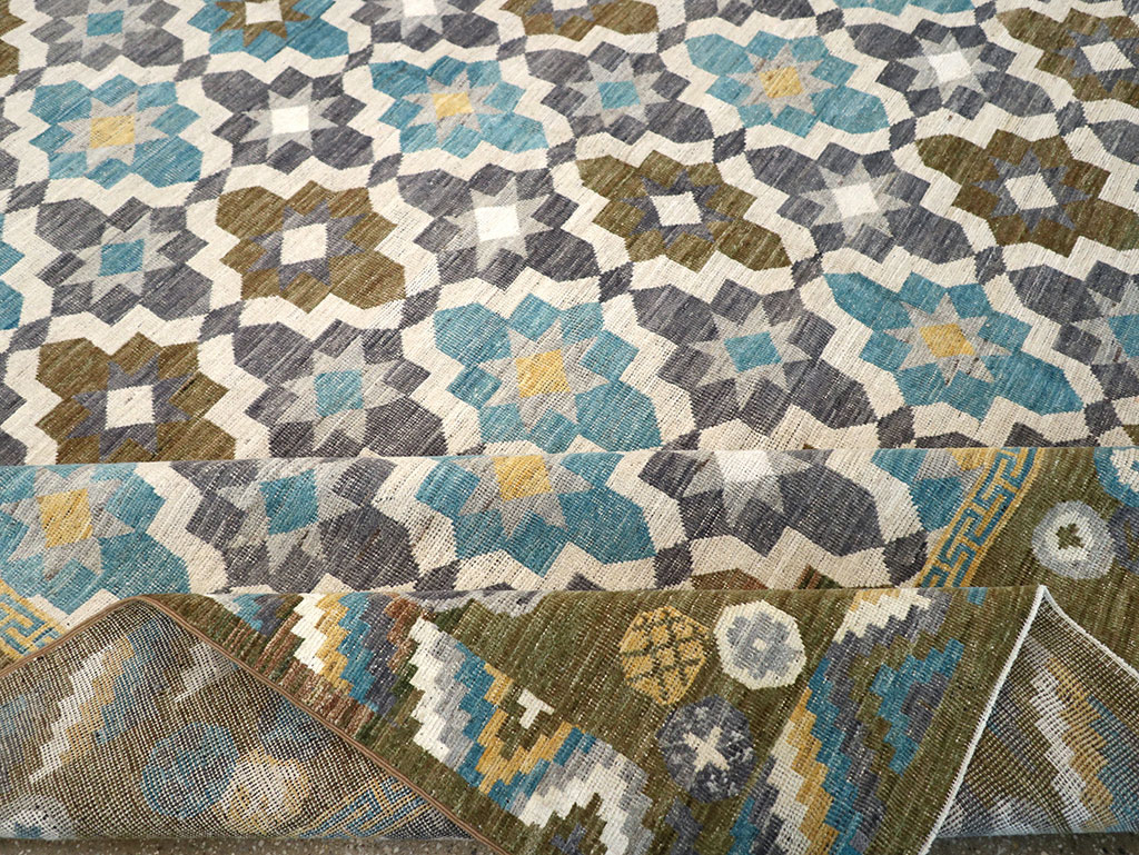 Modern East Turkestan Khotan Large Square Room Size Carpet, No.33221 - Galerie Shabab