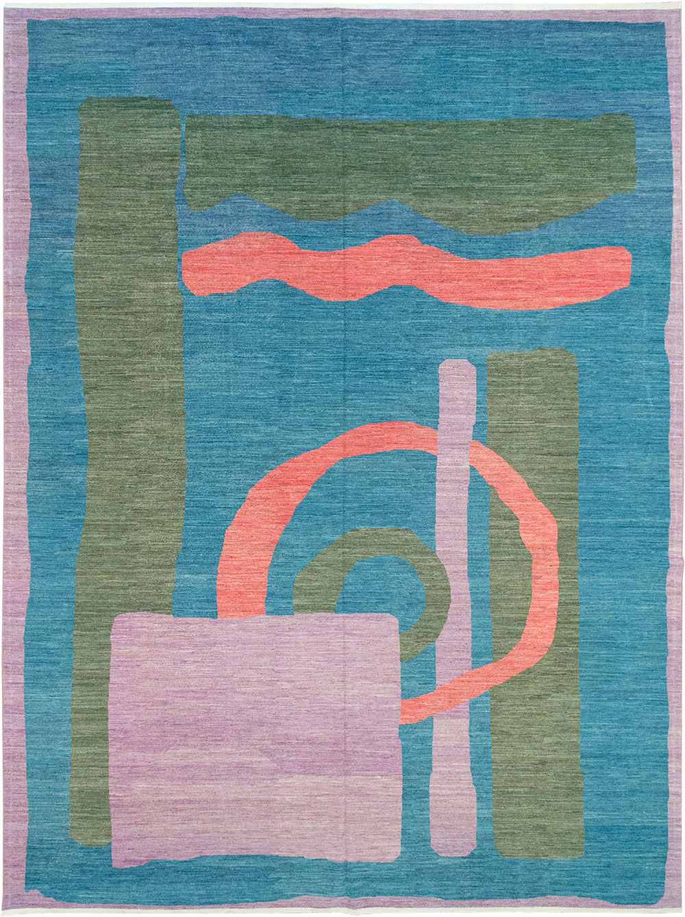 Modern East Turkestan Khotan Art Deco Large Carpet, No.33222 - Galerie Shabab