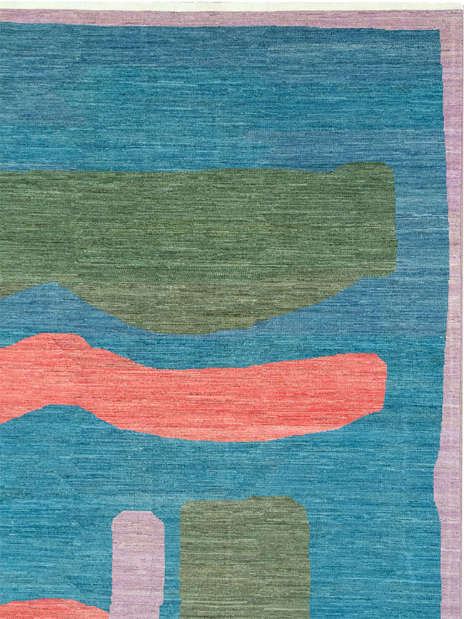 Modern East Turkestan Khotan Art Deco Large Carpet, No.33222 - Galerie Shabab
