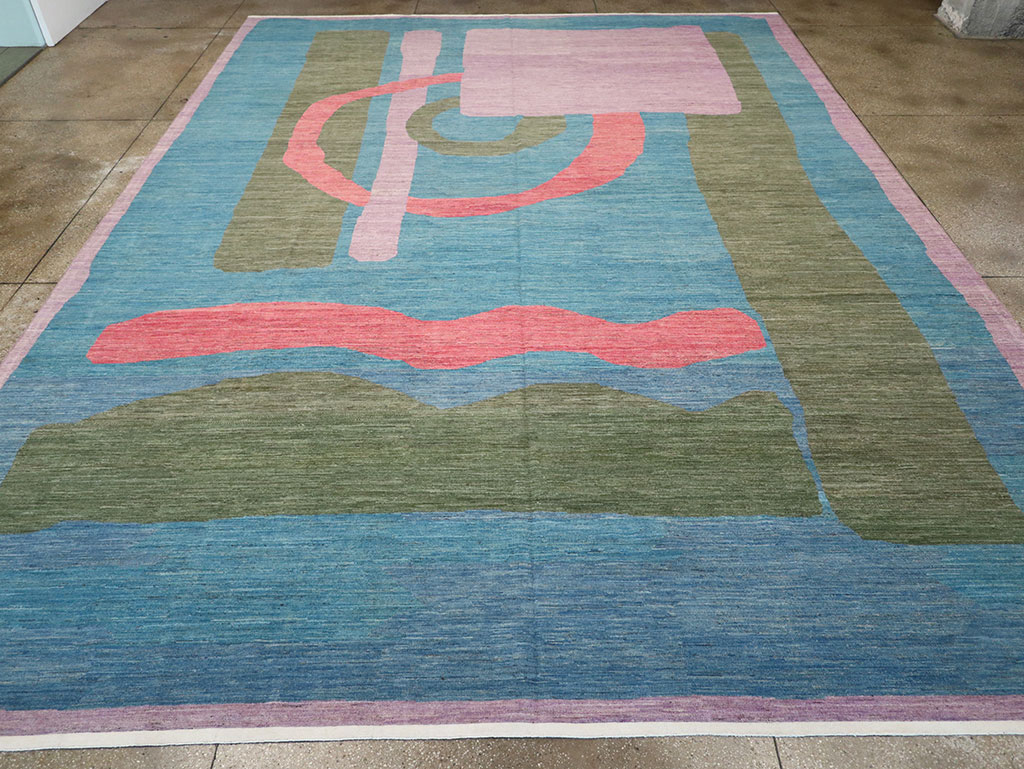 Modern East Turkestan Khotan Art Deco Large Carpet, No.33222 - Galerie Shabab