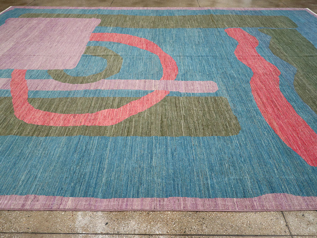 Modern East Turkestan Khotan Art Deco Large Carpet, No.33222 - Galerie Shabab