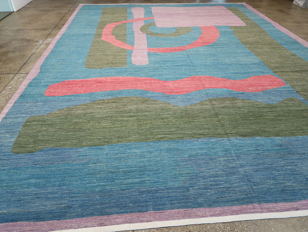 Modern East Turkestan Khotan Art Deco Large Carpet, No.33222 - Galerie Shabab