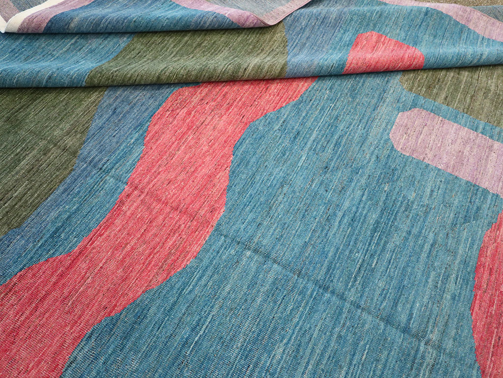 Modern East Turkestan Khotan Art Deco Large Carpet, No.33222 - Galerie Shabab