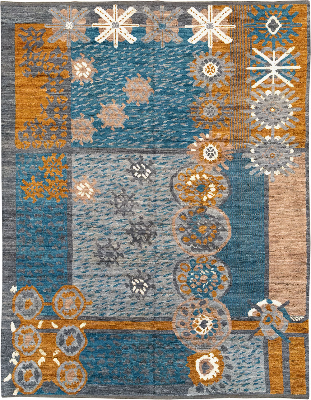 Modern East Turkestan Swedish Style Khotan Room Size Carpet, No.33224 - Galerie Shabab