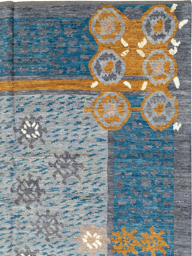 Modern East Turkestan Swedish Style Khotan Room Size Carpet, No.33224 - Galerie Shabab