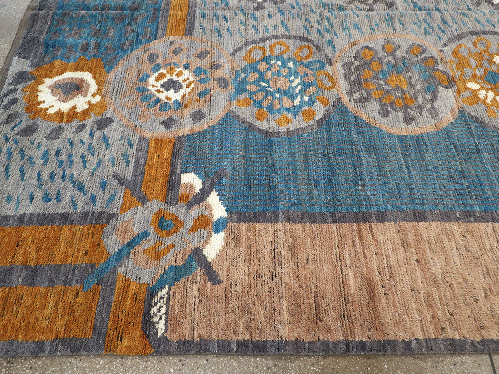 Modern East Turkestan Swedish Style Khotan Room Size Carpet, No.33224 - Galerie Shabab
