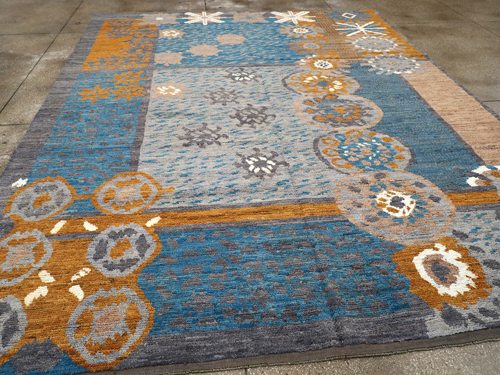 Modern East Turkestan Swedish Style Khotan Room Size Carpet, No.33224 - Galerie Shabab