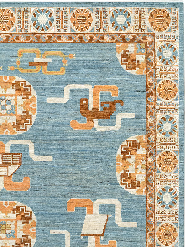 Modern East Turkestan Khotan Large Room Size Carpet, No.33225 - Galerie Shabab