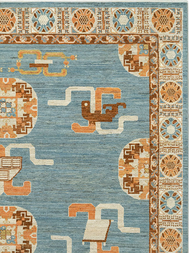 Modern East Turkestan Khotan Large Room Size Carpet, No.33225 - Galerie Shabab