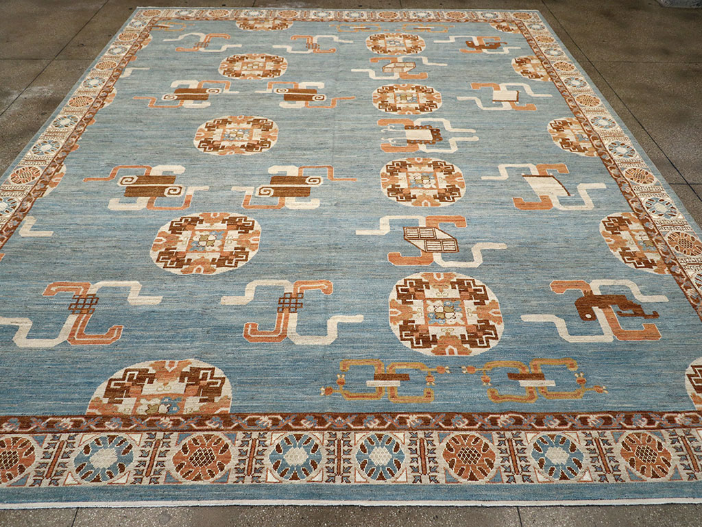 Modern East Turkestan Khotan Large Room Size Carpet, No.33225 - Galerie Shabab