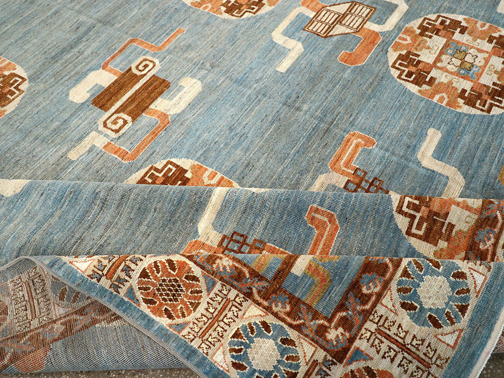 Modern East Turkestan Khotan Large Room Size Carpet, No.33225 - Galerie Shabab