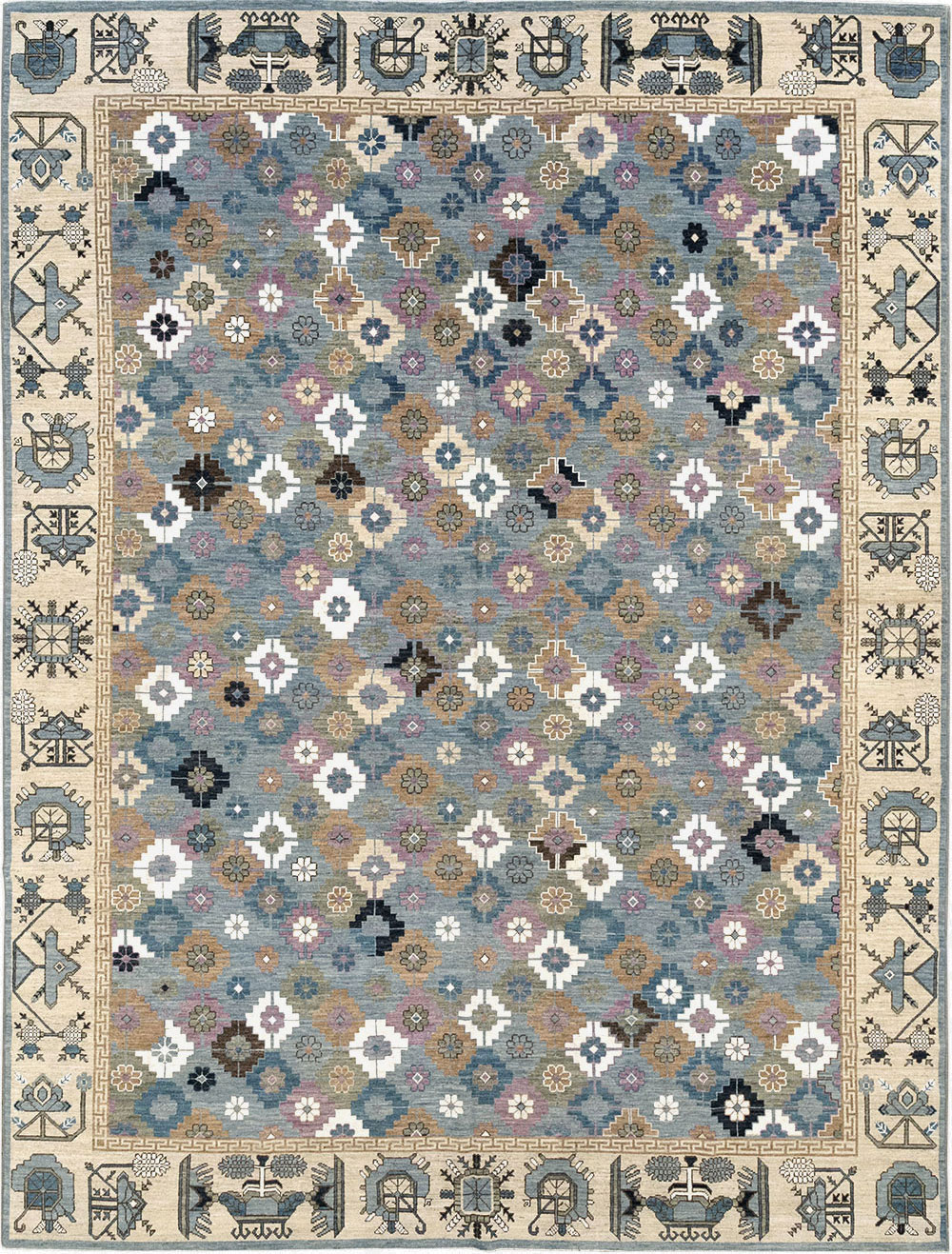 Modern East Turkestan Khotan Room Size Carpet, No.33226 - Galerie Shabab