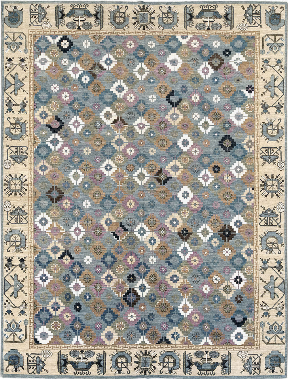 Modern East Turkestan Khotan Room Size Carpet, No.33226 - Galerie Shabab