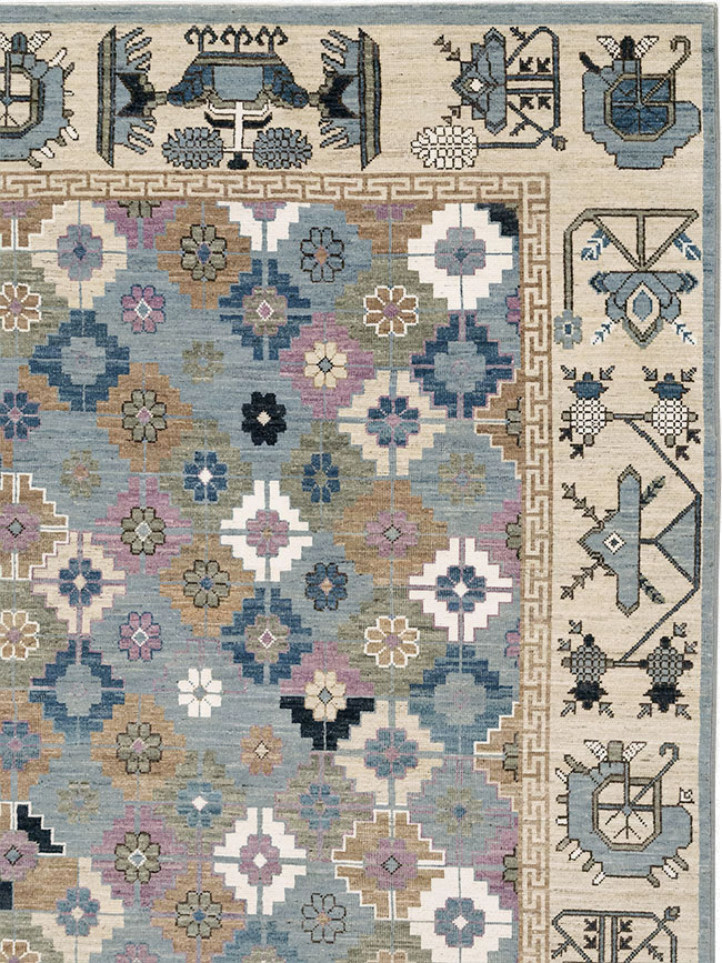 Modern East Turkestan Khotan Room Size Carpet, No.33226 - Galerie Shabab