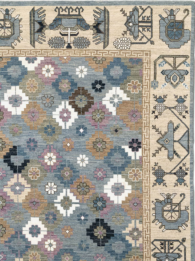 Modern East Turkestan Khotan Room Size Carpet, No.33226 - Galerie Shabab