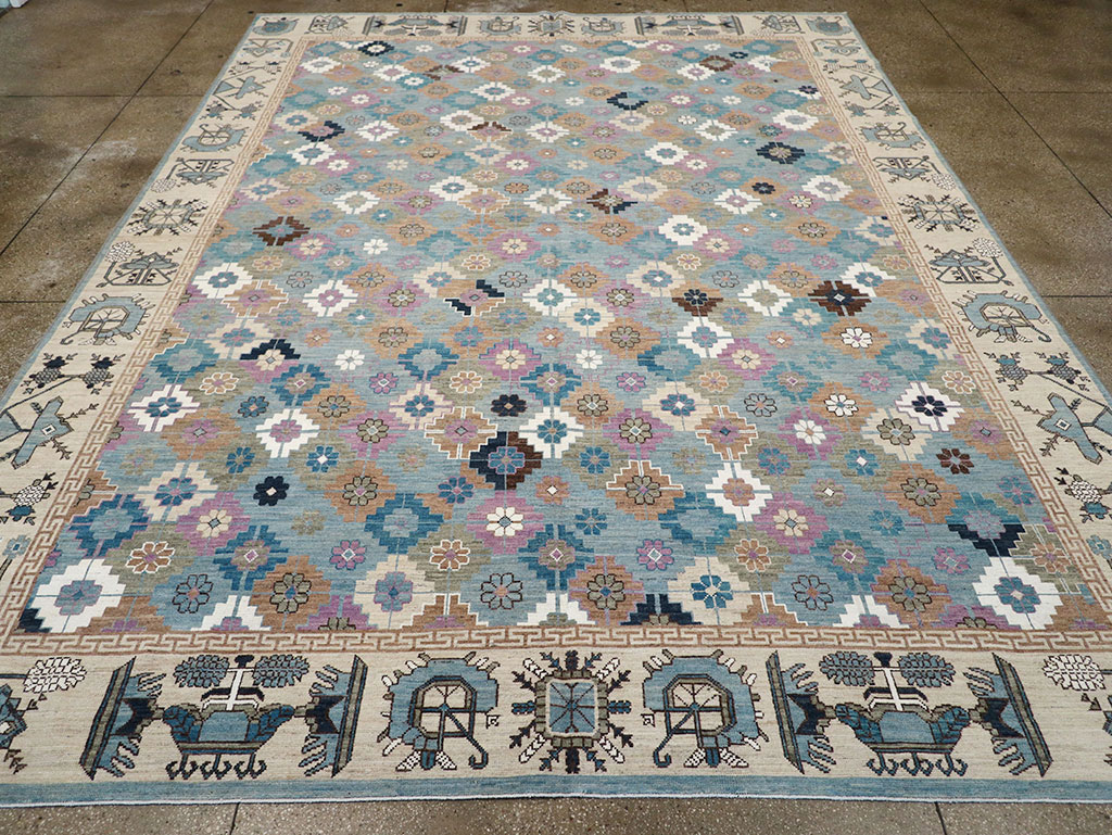 Modern East Turkestan Khotan Room Size Carpet, No.33226 - Galerie Shabab